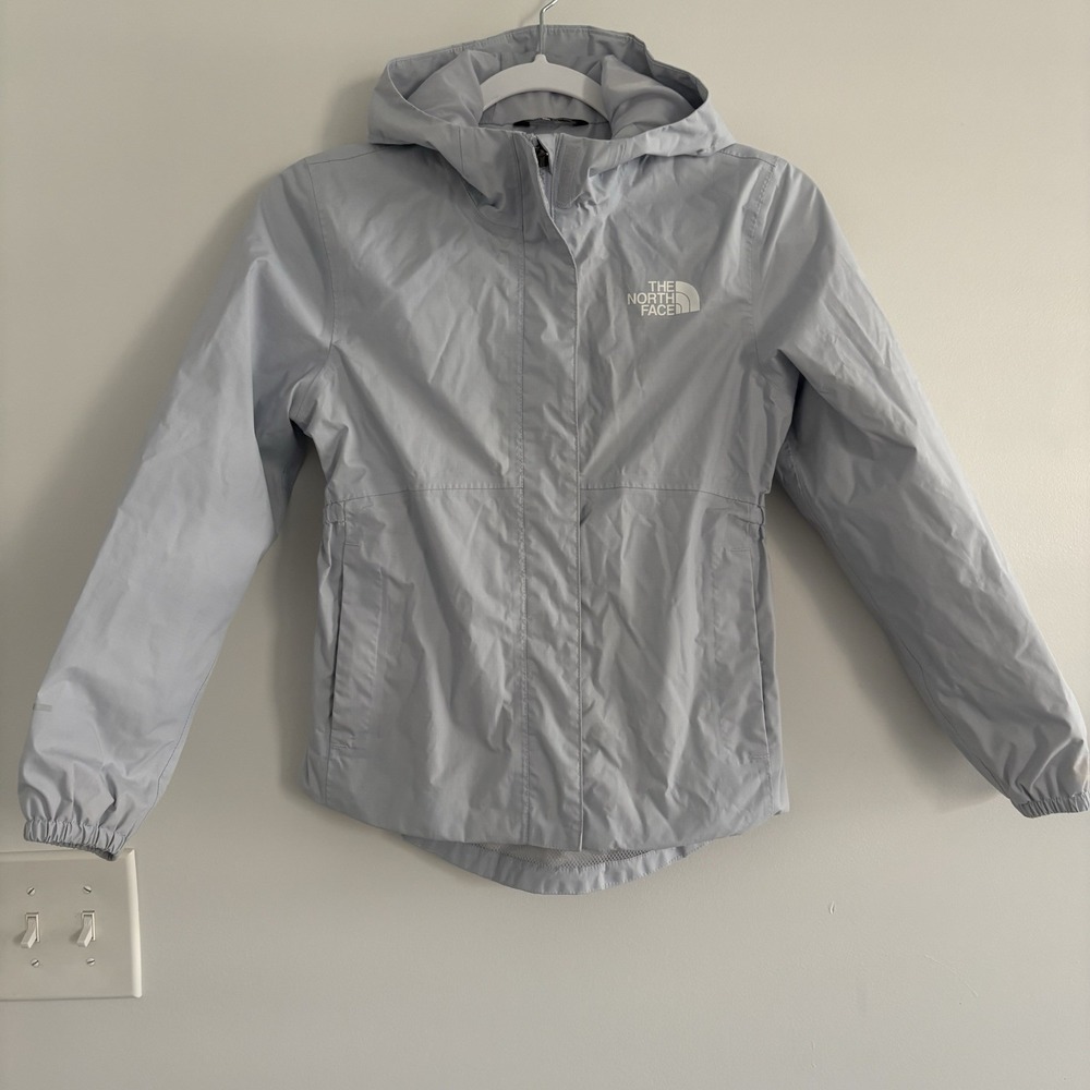The North Face Antora Hooded Full Zip Rain Jacket Little Girl/Kids Steel Blue 10